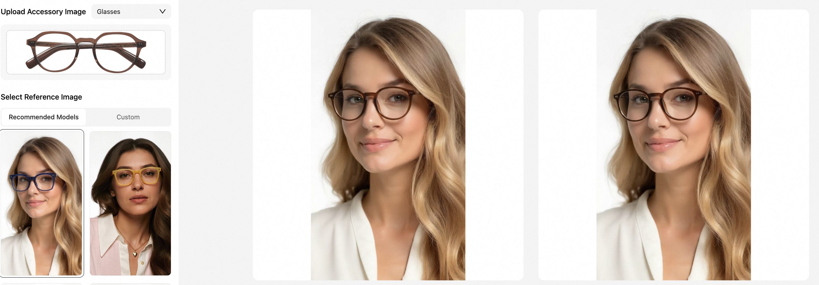 how to generate glass photos on model for e-commerce