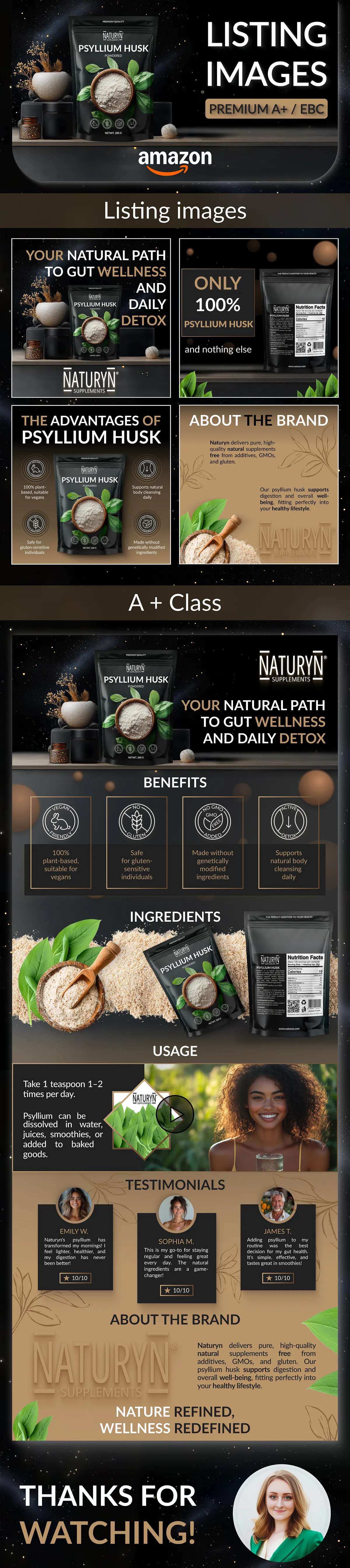 A jar of psyllium husk powder on a dark rustic wooden table, surrounded by fresh green leaves and raw grains for amazon organic product photography A jar of psyllium husk powder on a dark rustic wooden table, surrounded by fresh green leaves and raw grains for amazon organic product photography