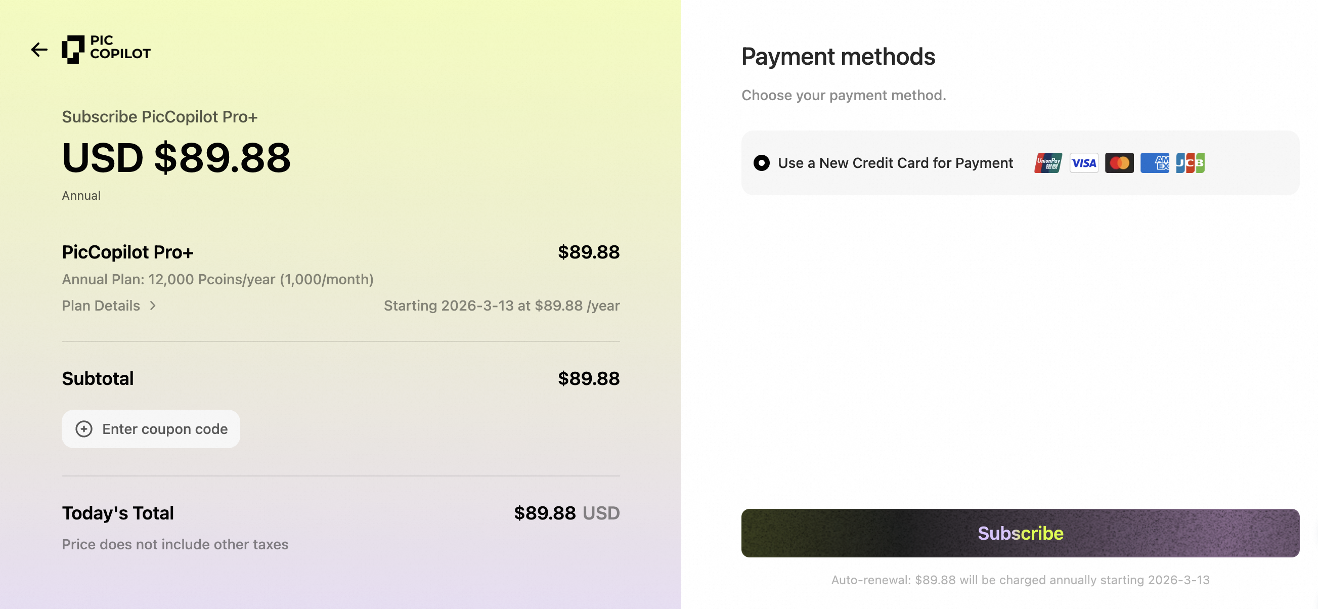 [📸 Image Placeholder: Screenshot of the checkout page showing the Credit Card and PayPal payment options]